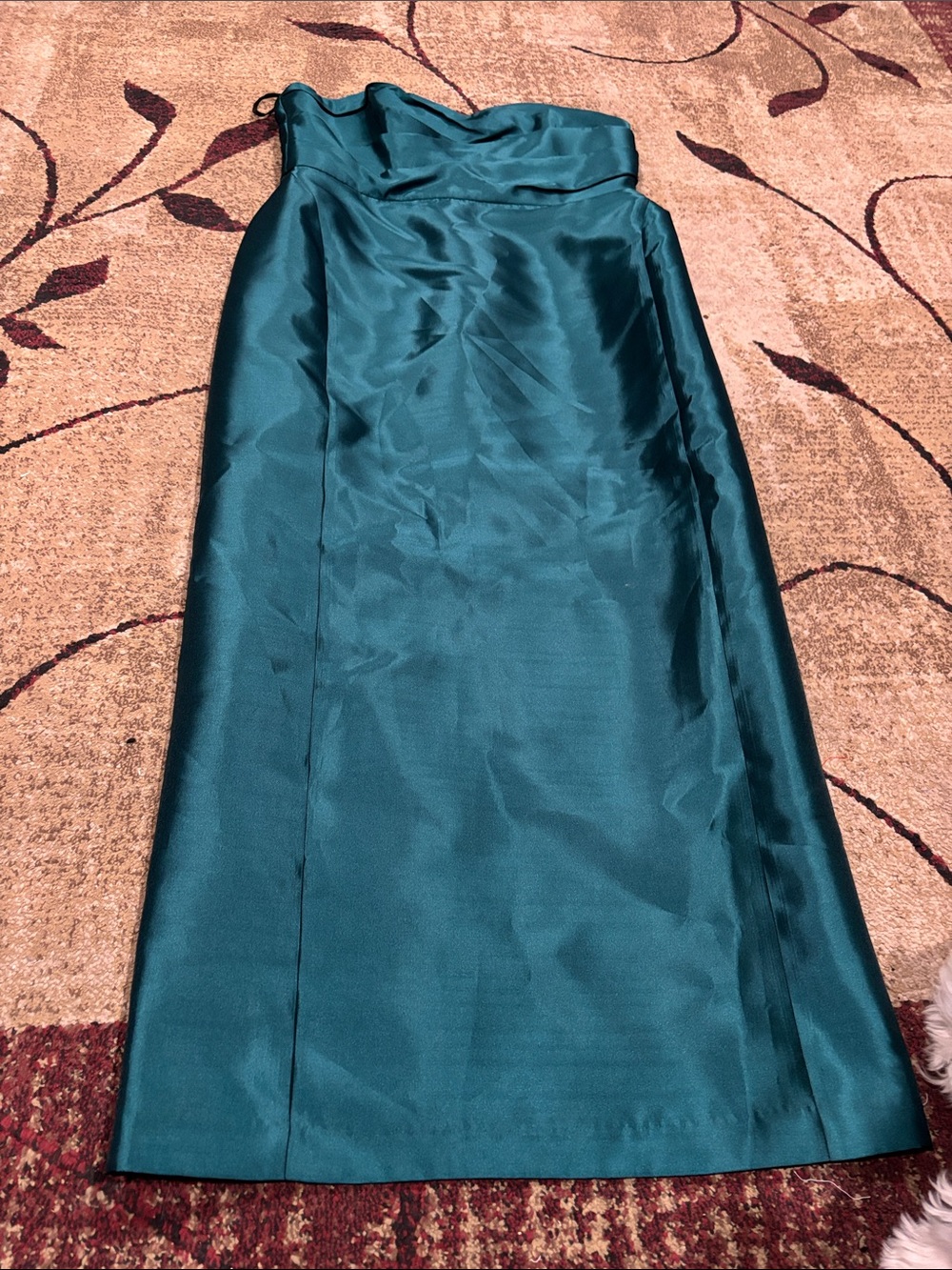 Donna Karan Teal Strapless Evening Gown - Picture 2 of 9
